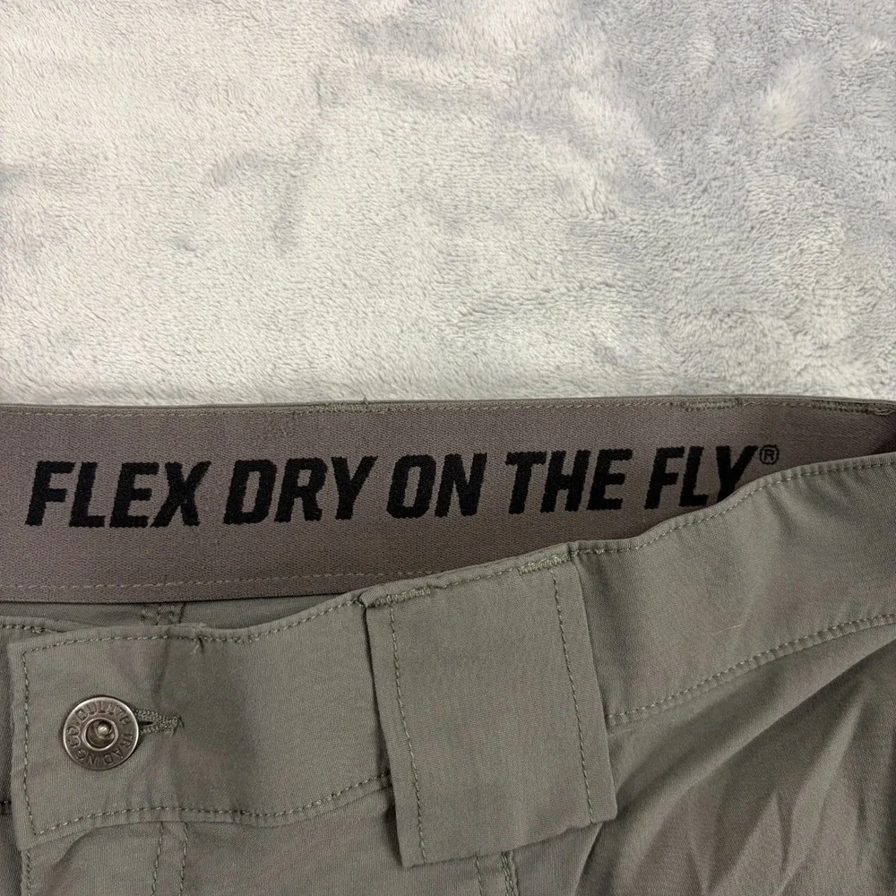Duluth Trading Cargo Shorts Men 34 Gray Flex Dry On The Fly Relaxed 10